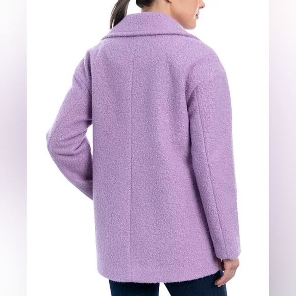 NWT Purple BCBGenerationWomen's Double-Breasted Bouclé Peacoat Size M - Picture 2 of 7